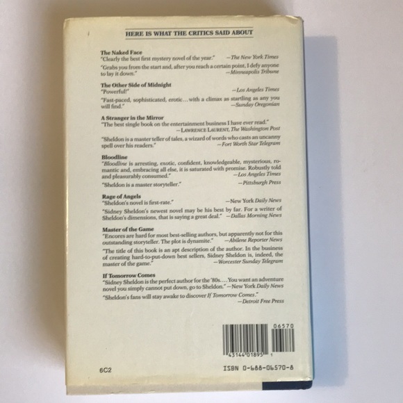 Sidney Sheldon “Windmills Of The Gods” 1st edition Hardcover from 1987 - Picture 3 of 6